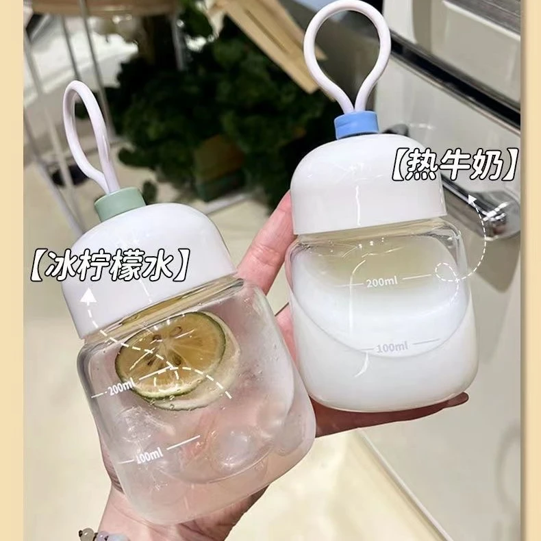 【小祈专属】提绳胖胖杯玻璃小奶杯女生牛奶杯便携式高颜值小水杯