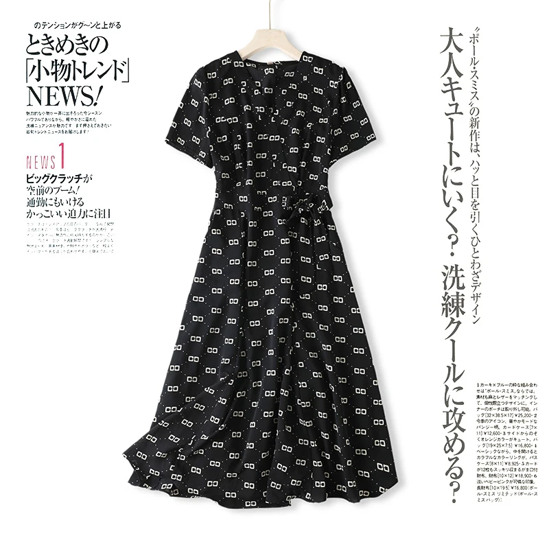 碎花气质夏季长款中长款夏装大码妈妈装连衣裙 BC226