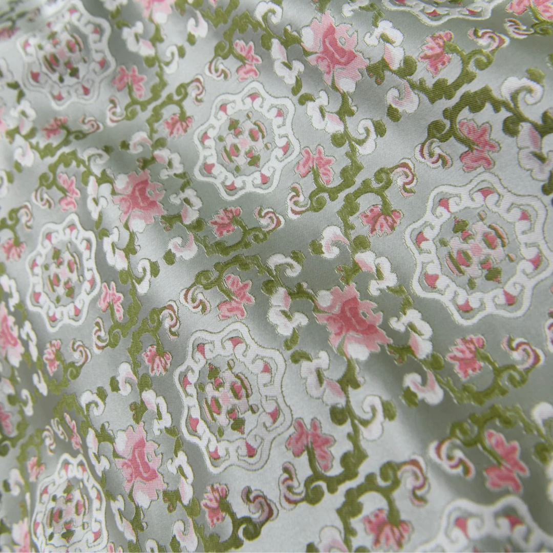 宋锦面料  莲枝八宝纹  花色  国风新中式面料