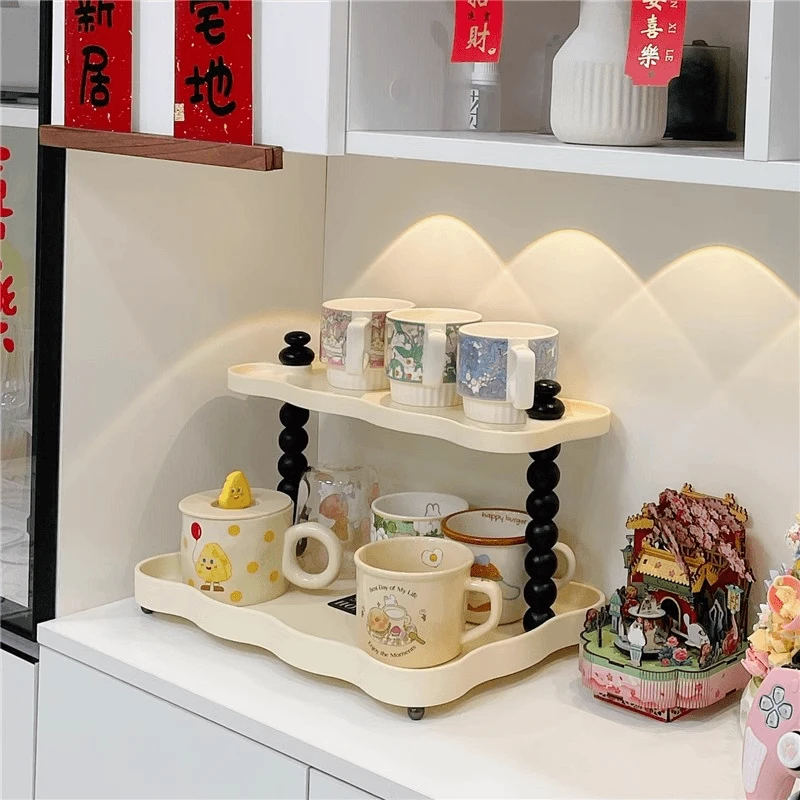 水杯多层置物架桌面水吧台马克杯咖啡杯茶杯创意复古多用整理玄关