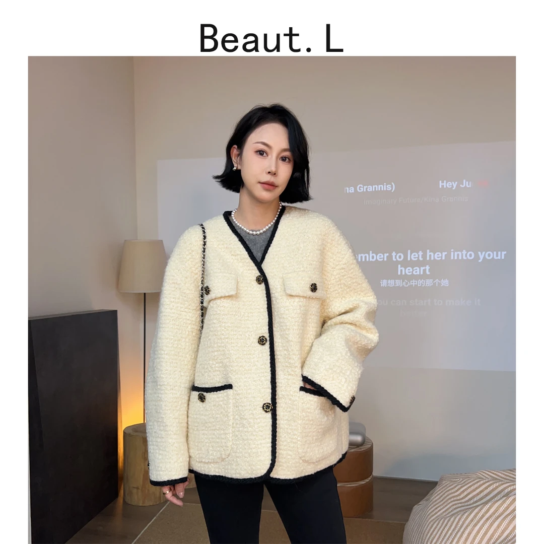 【Beaut.L】美丽高级定制 山茶花小香风 羊毛外套