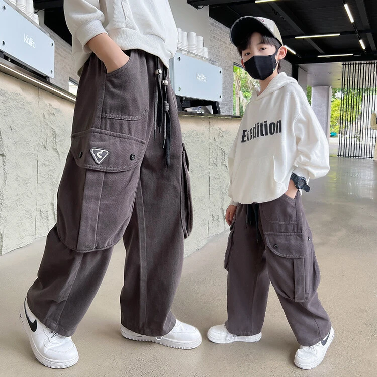 男童秋季工装裤春秋款新中大童宽松休闲裤儿童秋冬长裤男孩裤子潮