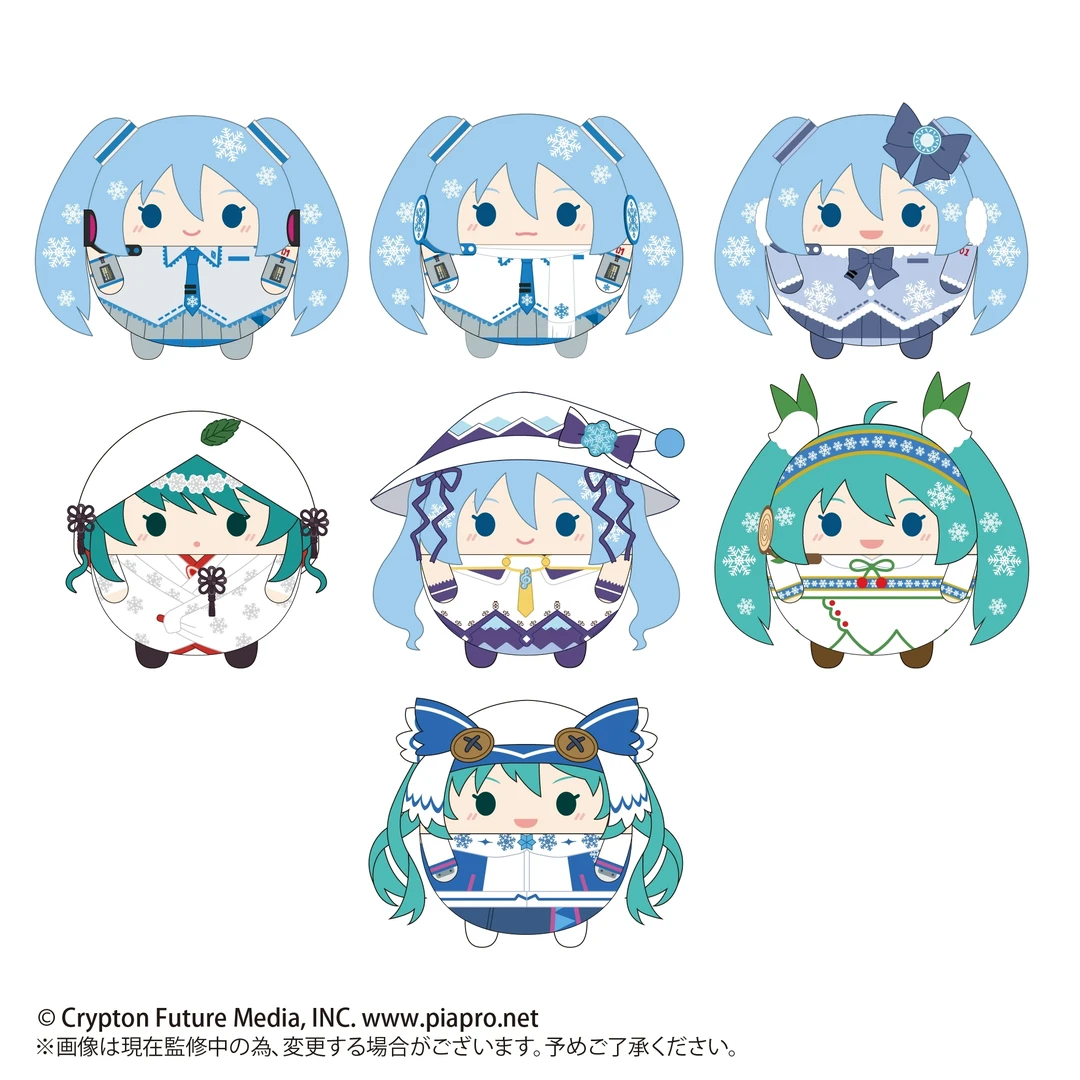 现货代拆 初音未来雪未来 圆滚滚趴趴夹子 Q版毛绒玩偶