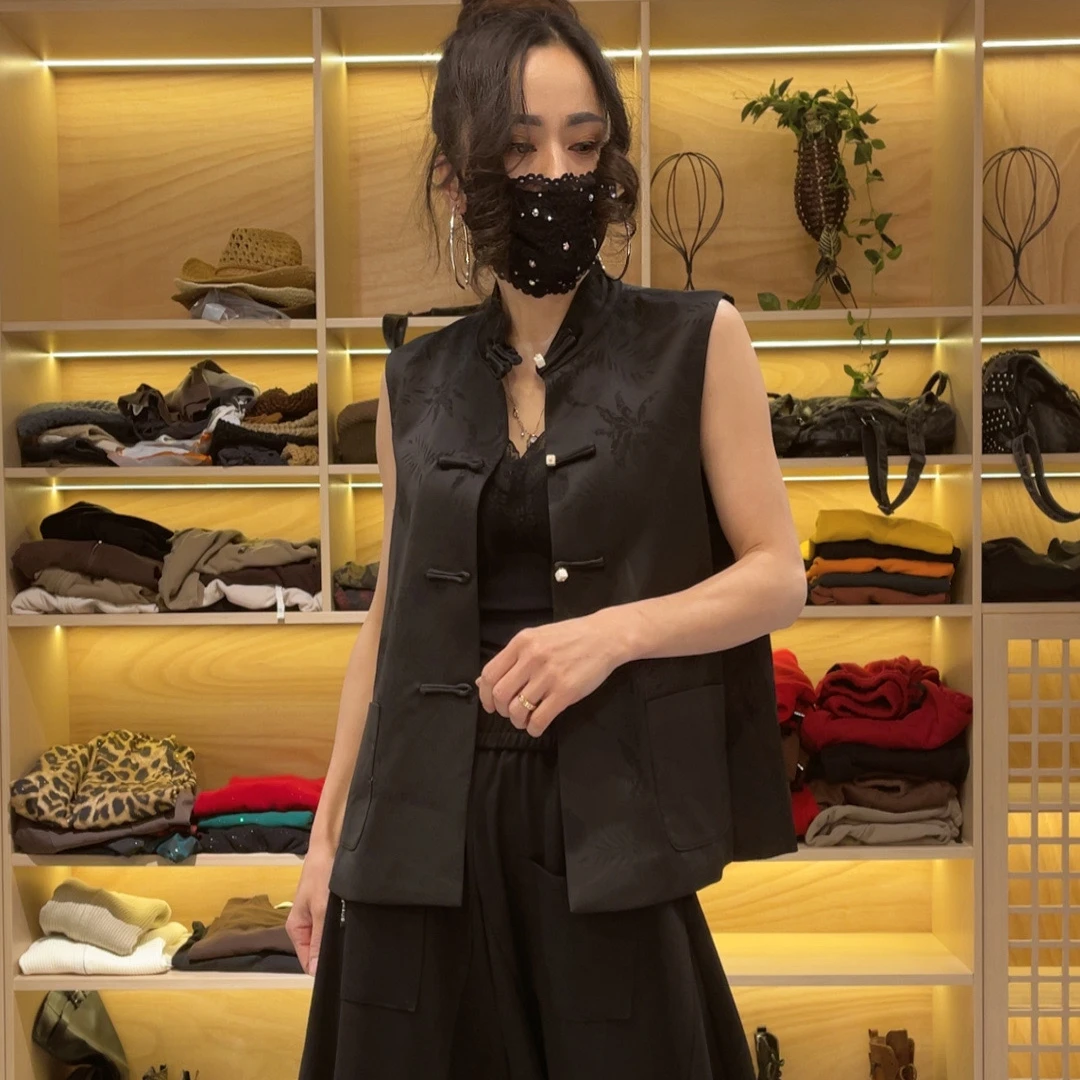 8181早春新国风提花时尚短款马甲