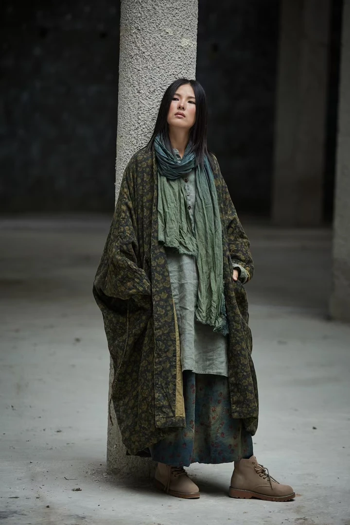 麻衣者24亚麻复古时尚百搭棉袍