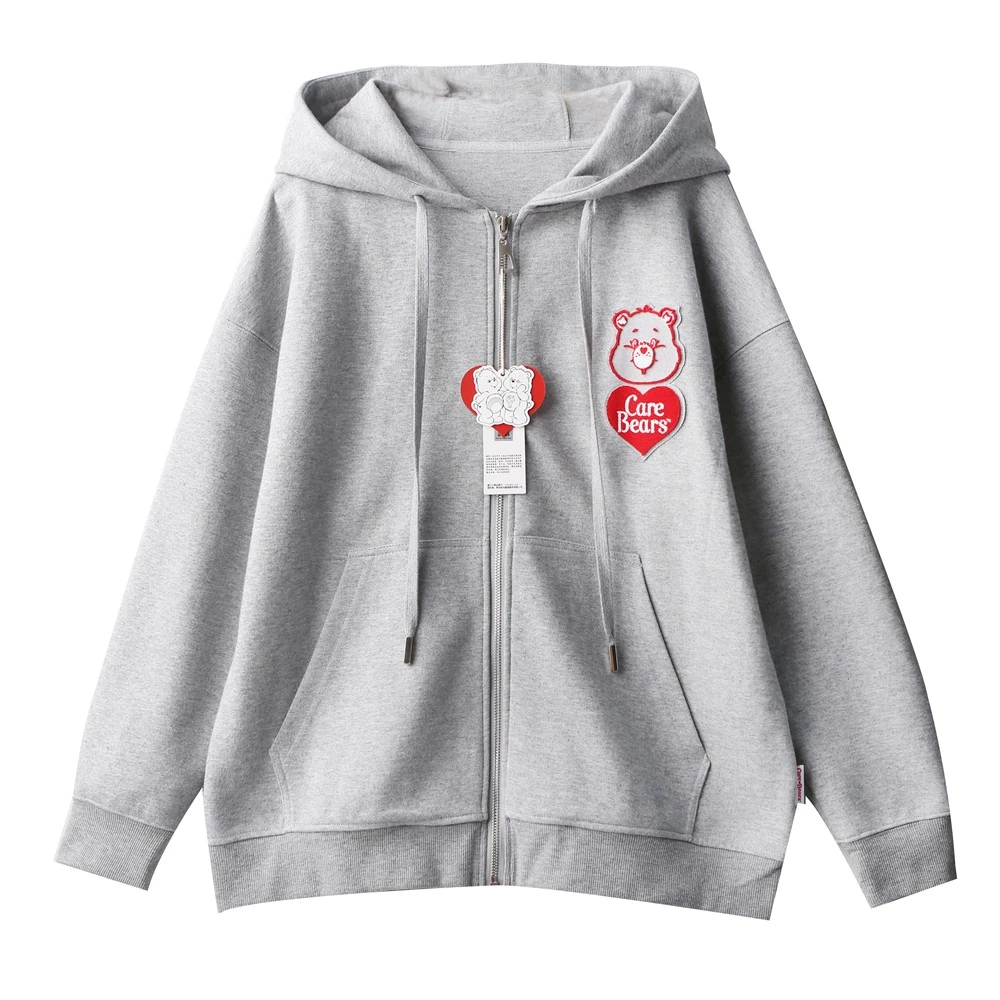 SRG 爱心小熊授权双面布开衫连帽卫衣-ND012