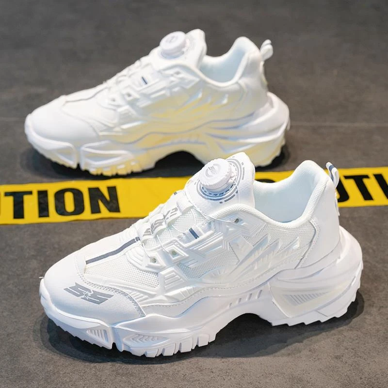 正品季回力休男鞋夏季透气网面运动旋转纽扣机甲百搭休闲小白增高