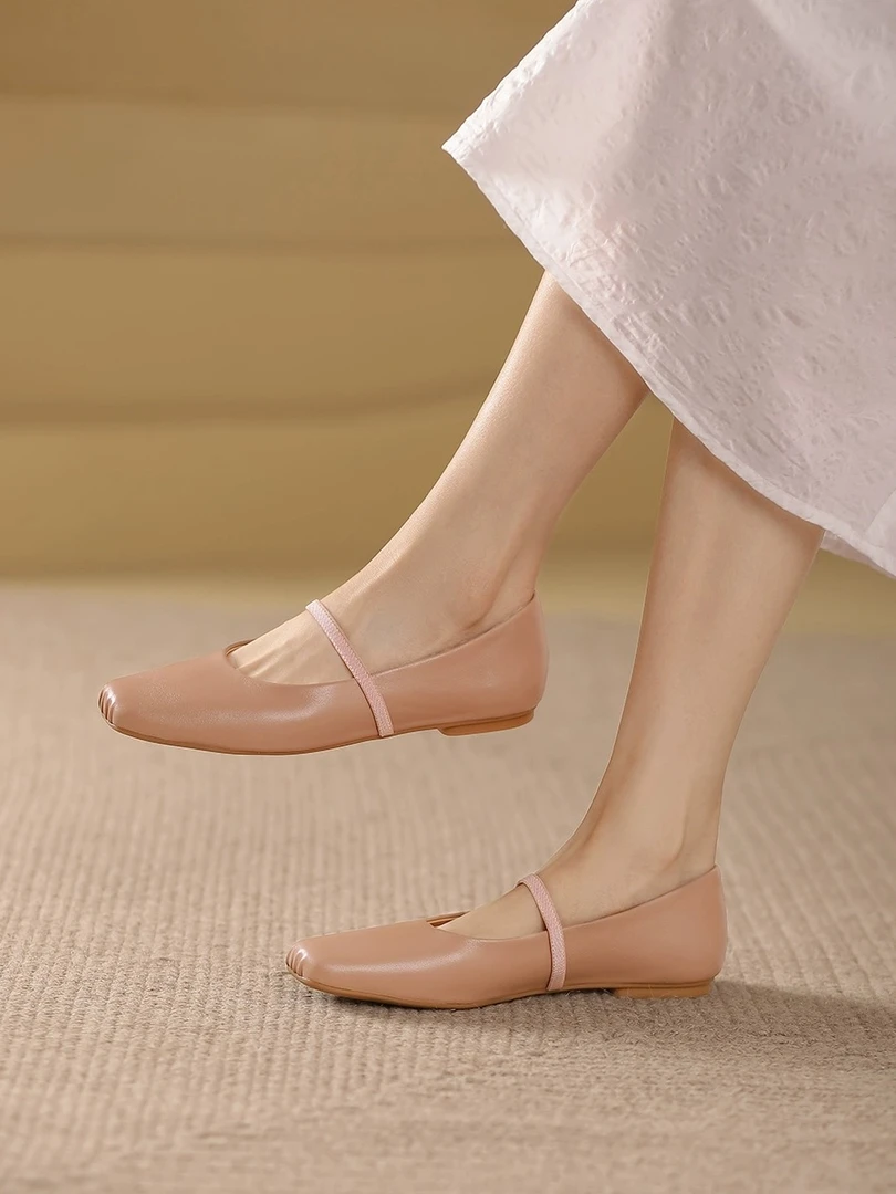 【许先森自制】新款简约法式一字带百搭软底浅口玛丽珍单鞋