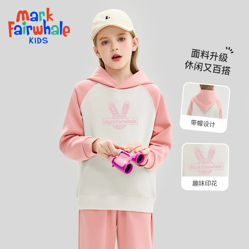 秋季中大童学生男童女童320g克重针织休闲百搭连帽卫衣春季运动