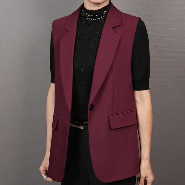 新款韩版高级感气质时尚休闲百搭纯色宽松显瘦西装马夹女 4