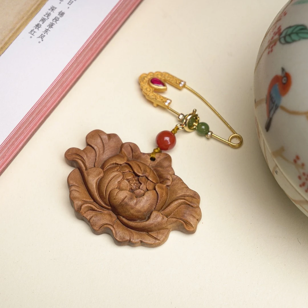 文玩木串 印度迈索尔老山檀香胸针 LSTX04500300