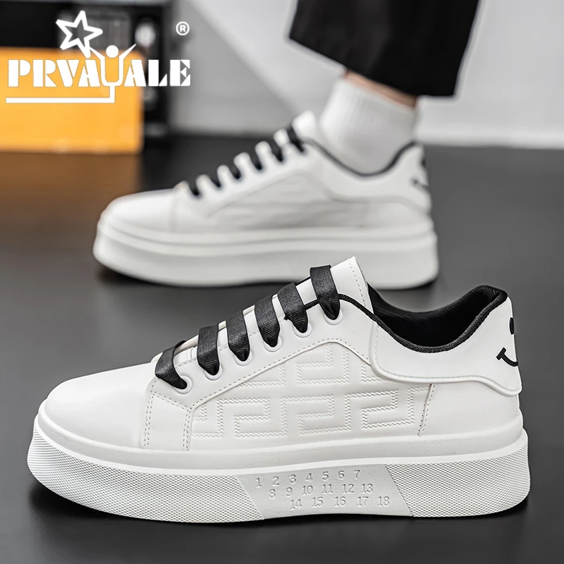 男鞋白色2025夏季新款时尚休闲低帮百搭皮面板鞋青少年潮流小白鞋