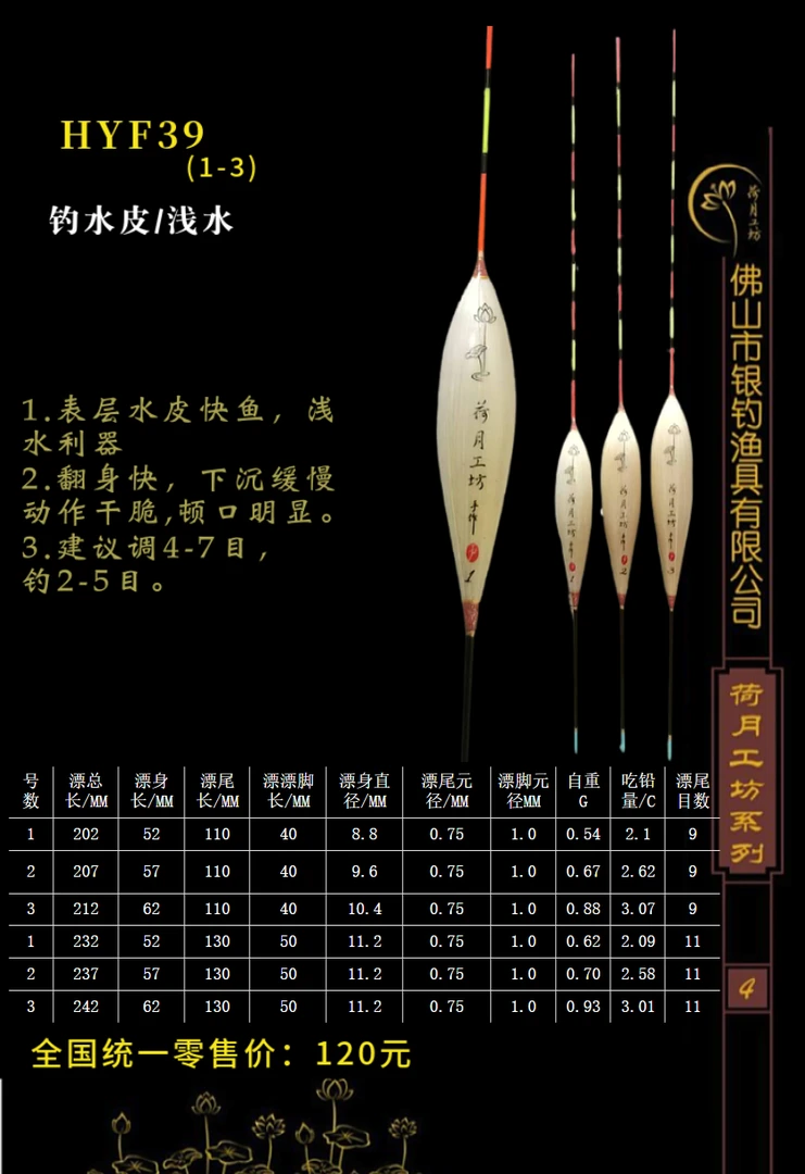 荷月工坊HYF39,水皮表层钓快鱼！
