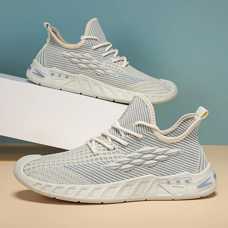 2024夏季新款透气男士休闲百搭春季潮流潮鞋网面飞织