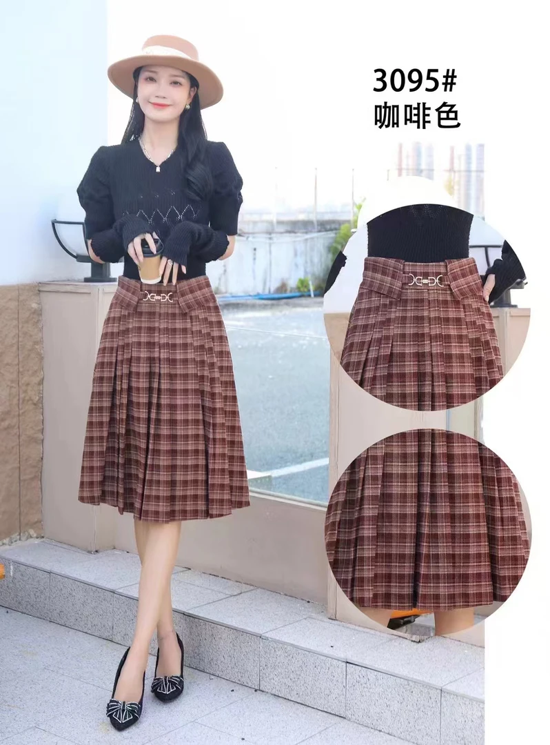 时尚气质格子半身裙女秋冬新款复古高级感百搭