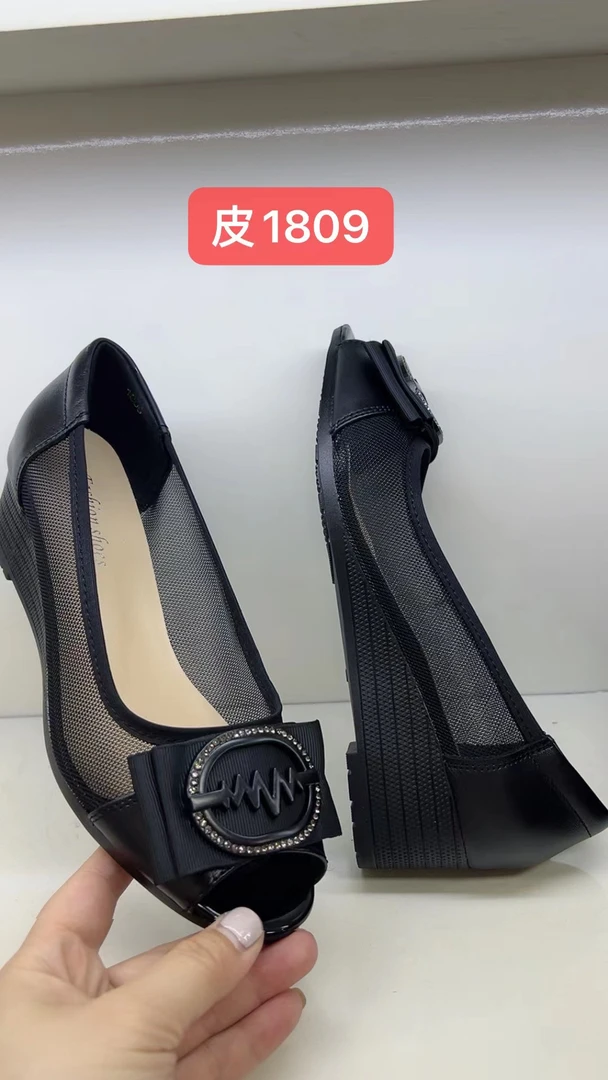 一脚蹬女鞋鱼嘴道勤真皮时尚新款女鞋