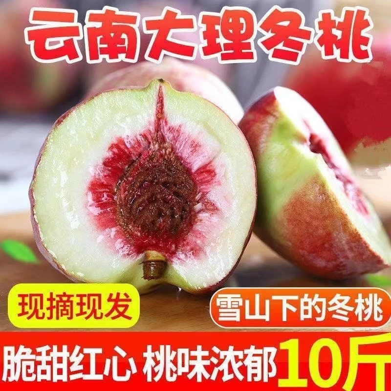 正宗桃子新鲜当季红心脆甜雪冬桃当季3-5斤水果现摘现发整箱包邮