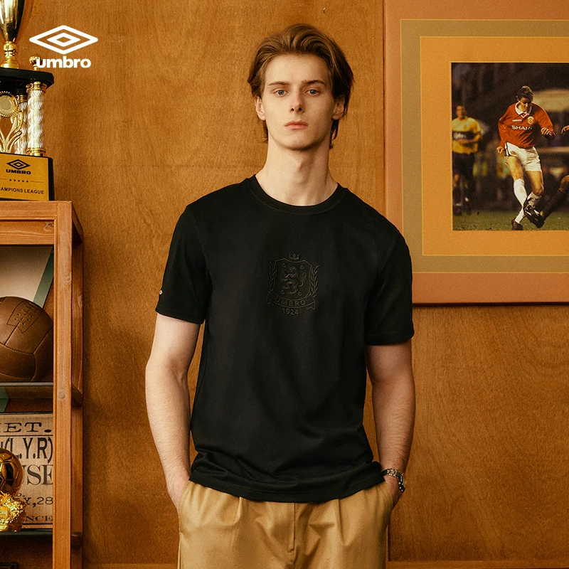 umbro茵宝运动短袖纯色宽松百搭夏季圆领t恤男女同款U2124240229