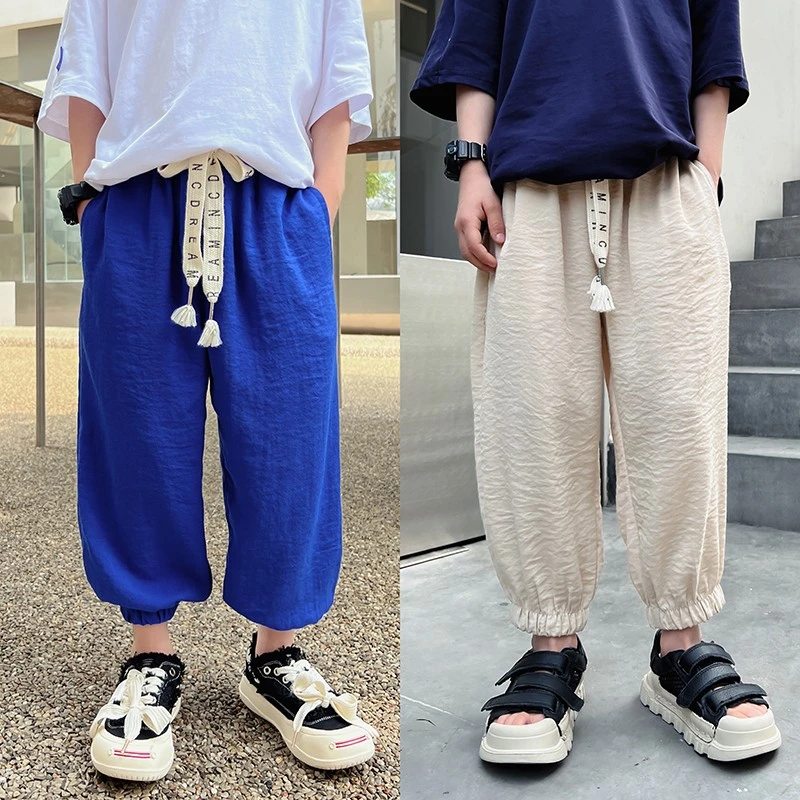 【直播浮力】K4222中大童运动裤宝宝灯笼裤儿童洋气九分防蚊裤