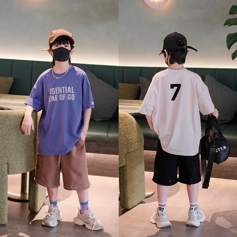 Y6329宝宝洋气半袖中大童韩版宽松儿童上衣潮