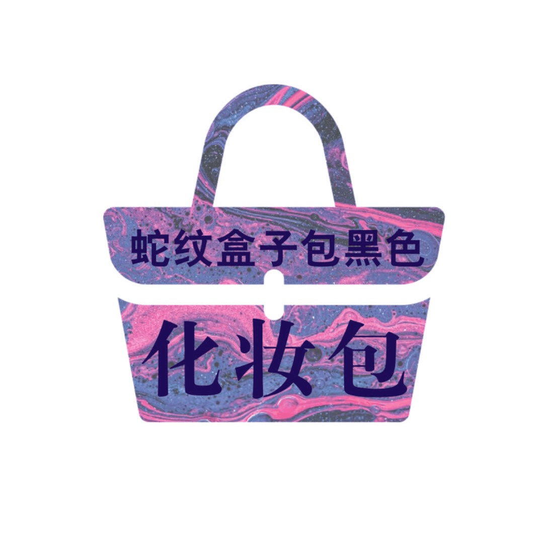 手工蛇纹盒子包化妆包黑色专属链接