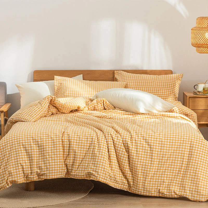 -A类全棉色织水洗棉三件套 四件套