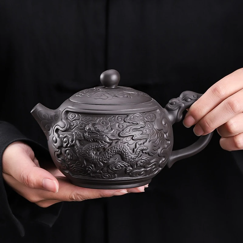 紫砂茶壶原矿紫陶龙壶泡茶壶功夫茶具家用办公过滤单壶泡茶器茶道