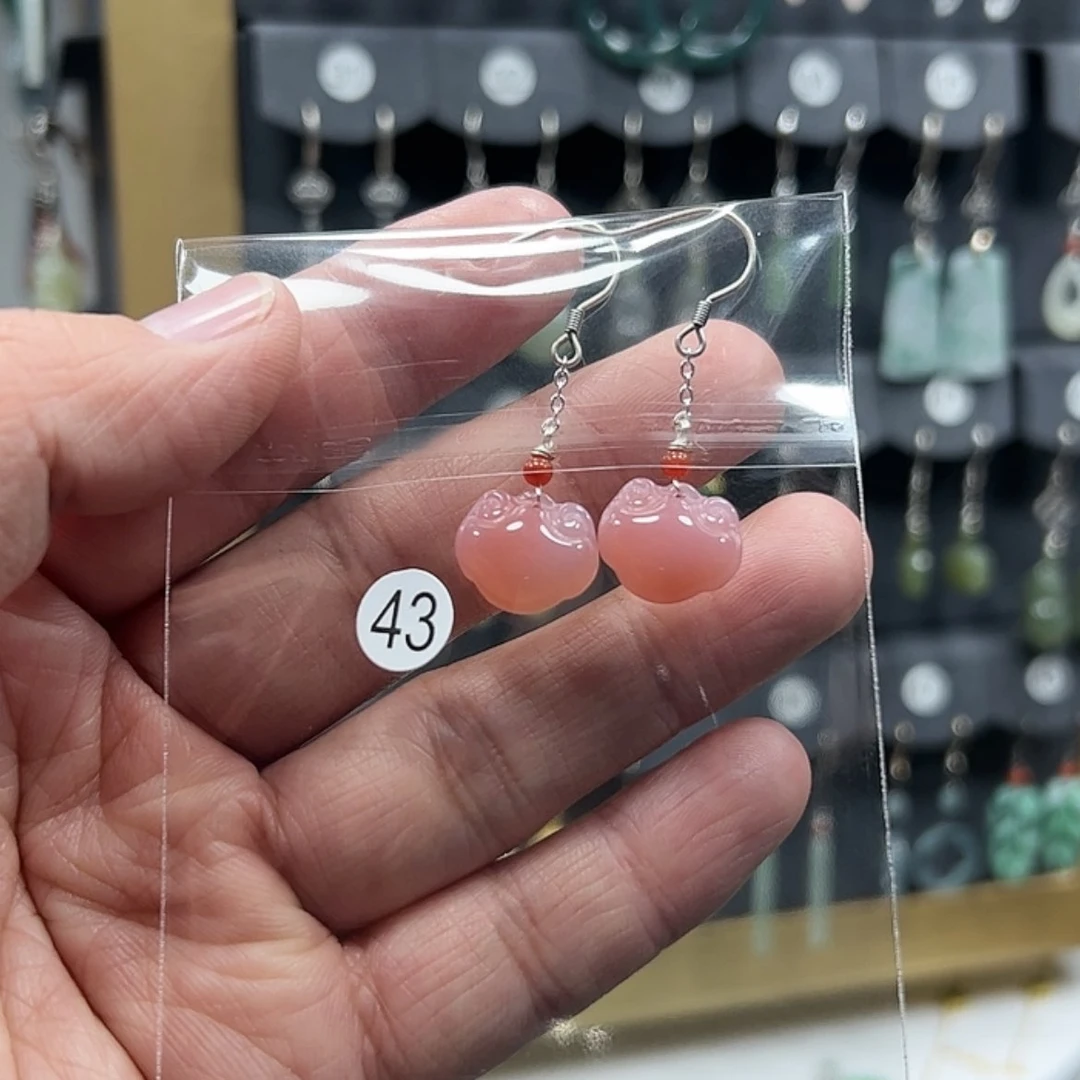 【闪购商品】南红玛瑙耳饰银S925镶嵌惠
