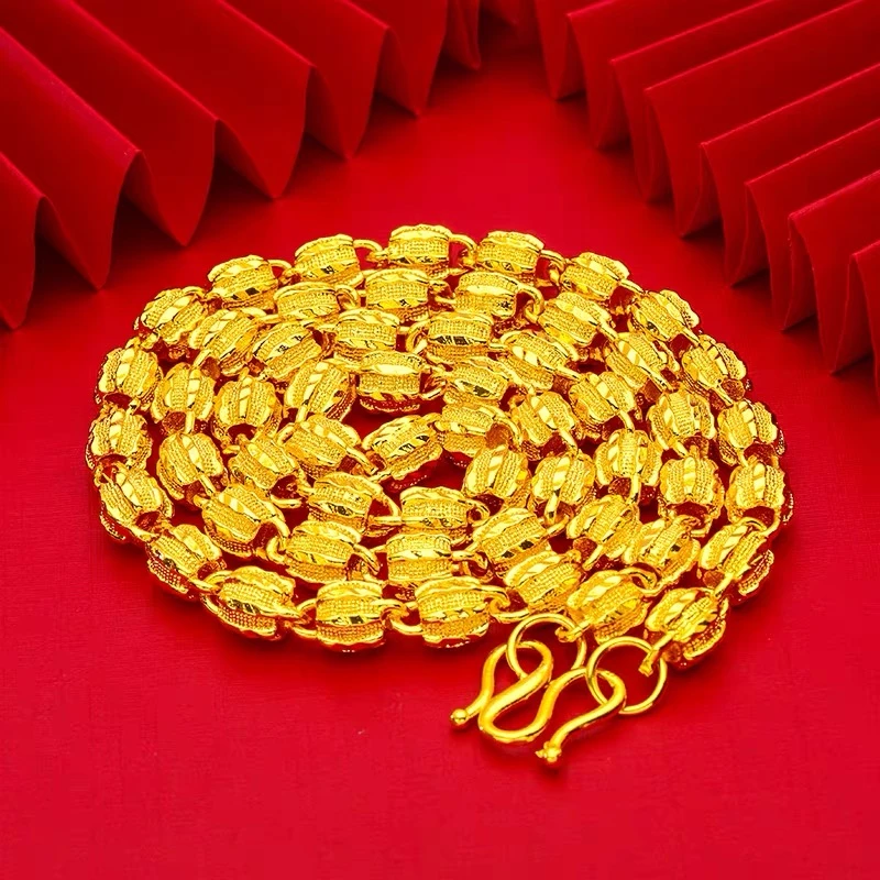 合金项链 合金材质【西瓜项链】时尚百搭金色霸气经典气质素款精致