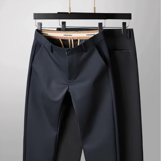 BAISHENGHU/百胜狐大码弹力宽松男士休闲直筒商务西裤加大加肥