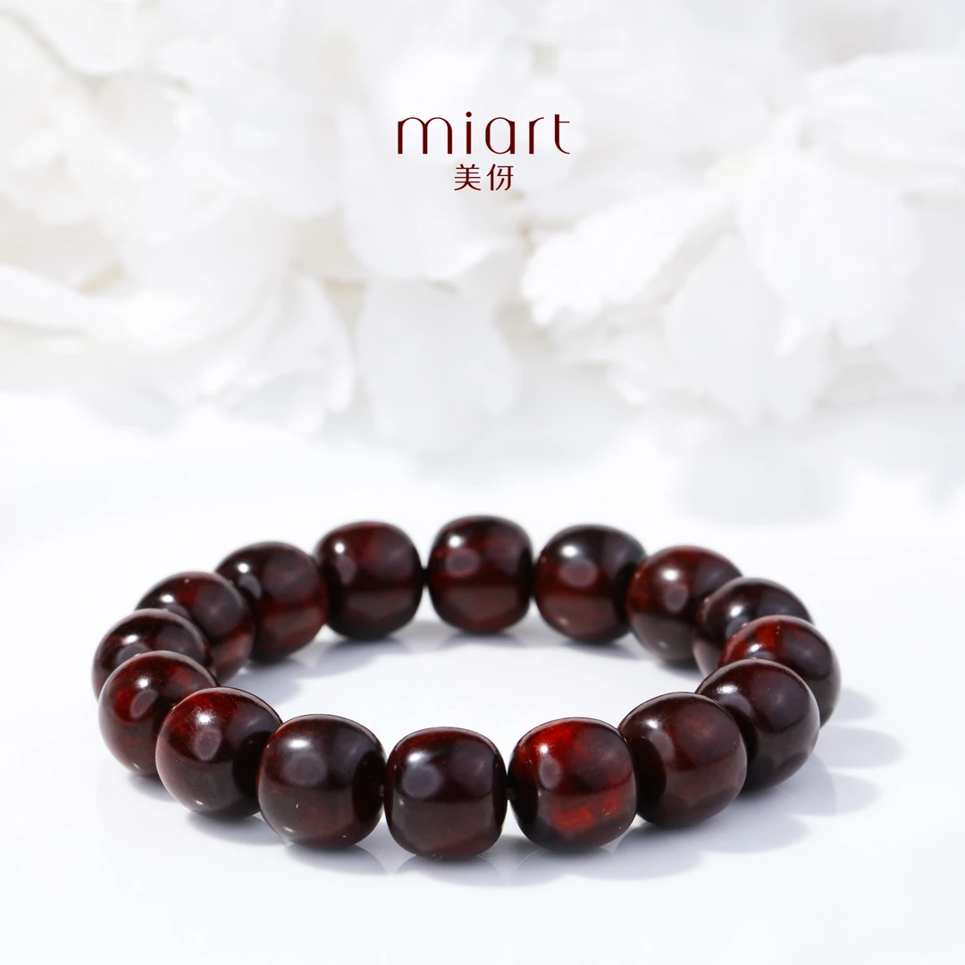 美伢 小叶紫檀13*14mm老型珠手串【庭轩】XY02405008
