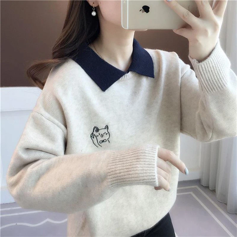 高中生少女百搭韩版秋冬装毛衣上衣时尚打底衫学院风中大童12岁14