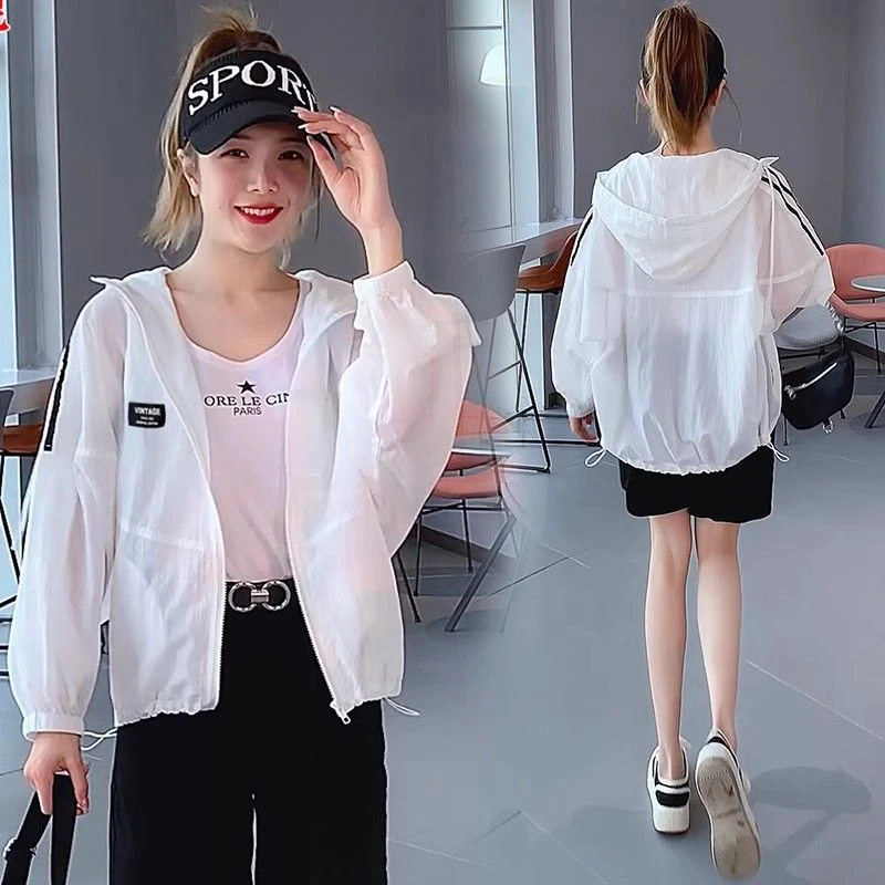 初中生女夏装户外透气防晒衣宽松休闲薄款外套上衣14岁15学生少女