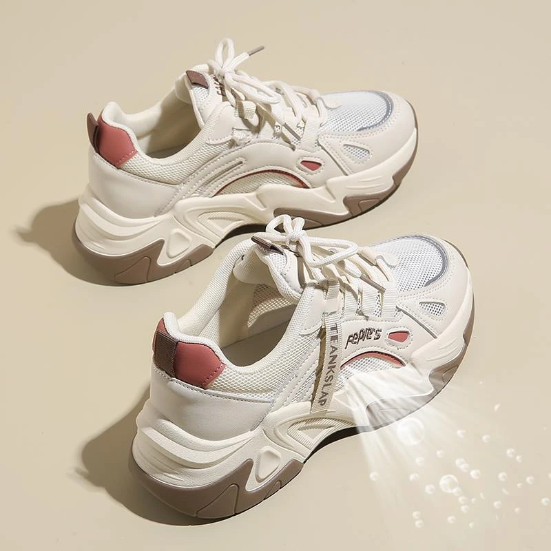 女鞋踩屎感爆款老爹鞋女2024新款夏季网鞋透气网面34码休闲运动鞋