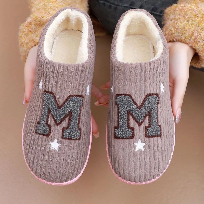 冬季新款包跟女棉鞋防滑卡通羊羔毛毛鞋居家室内加绒保暖毛月子鞋