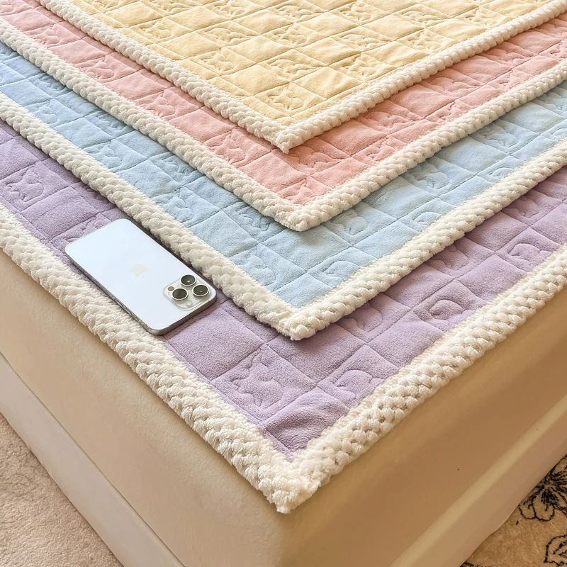 珊瑚牛奶绒毯床垫软垫家用铺床褥子冬季加厚宿舍学生单人加绒垫被