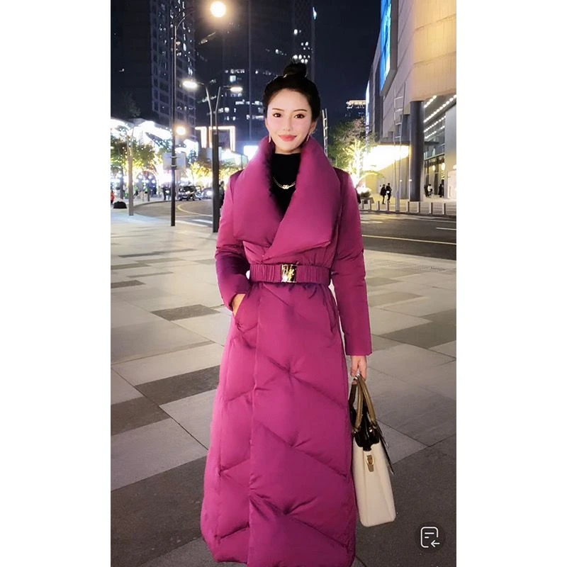 【小扬哥推荐】长款羽绒服女款2023年新款冬季韩版女士设计感白鸭