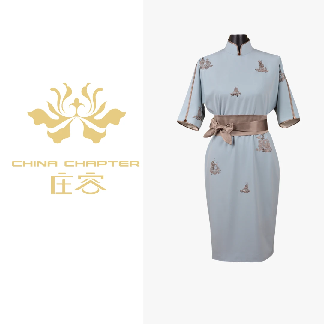 庄容【一叶璟舟】旗袍新中式改良商务连衣裙【品牌4999】G21Q0CSM27