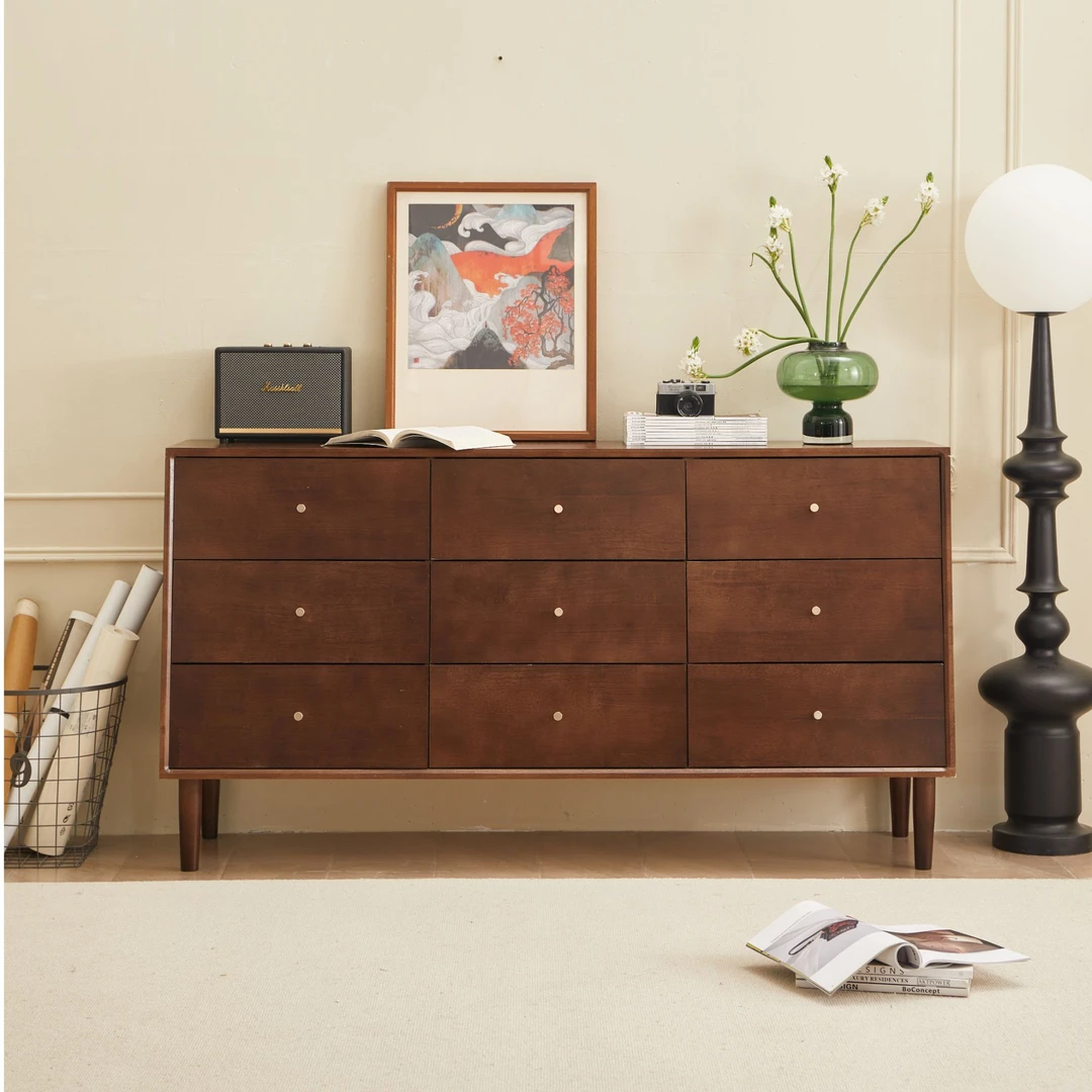 实木九斗柜客厅简约玄关北欧日式抽屉式六斗柜斗橱