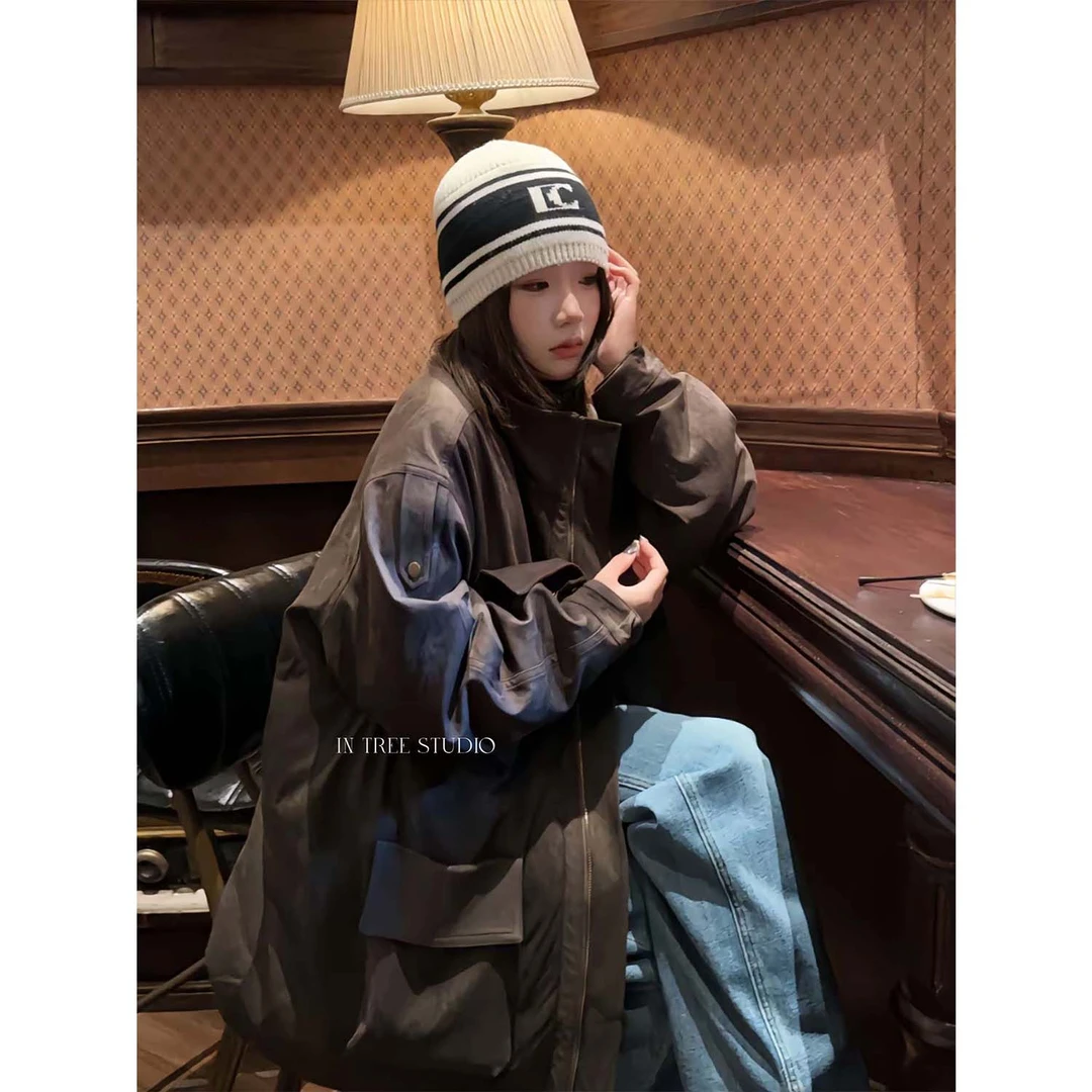 InTree张桶桶【 流浪诗人】工装羽绒外套宽松复古街头秋冬ZXD01713