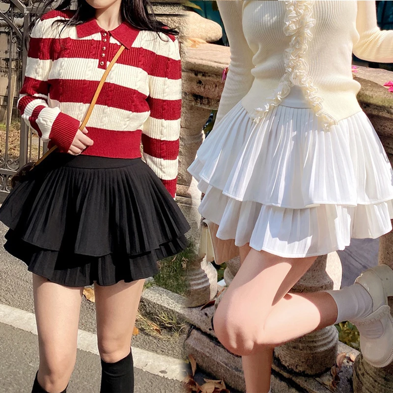 高腰蛋糕裙短裙半身裙时尚A字秋季显瘦小个子百搭短款夏季