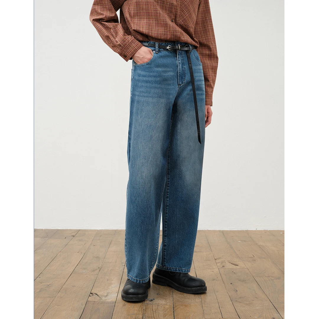 章鱼家【复古水洗感】九分牛仔裤女新款做旧直筒百搭裤子octopusme