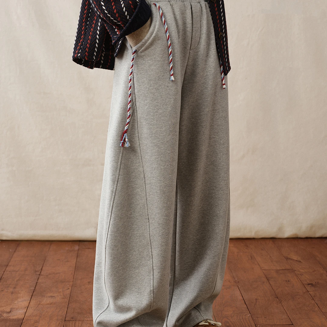 章鱼家【阔腿休闲冬季】2024新款加厚运动加绒裤子女octopusme