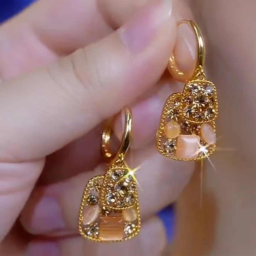 铜合金耳饰 气质轻奢时尚方形耳饰时尚简约设计感优雅大方款耳环