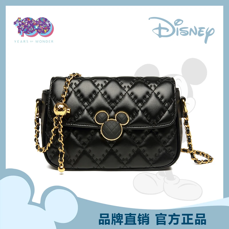 Disney/迪士尼「100周年纪念款」米奇菱格绣线金球单肩斜挎小方包A