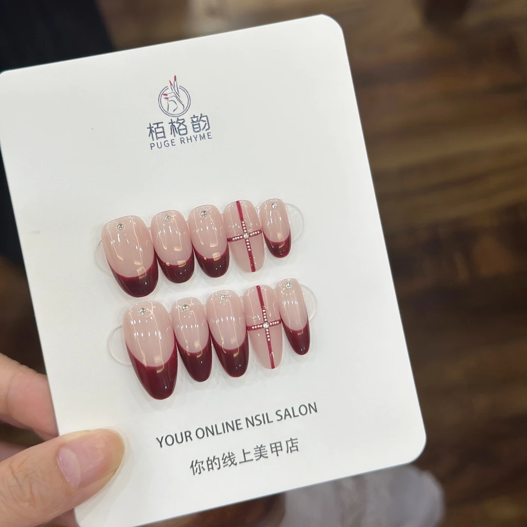 权杖 高位法式 手工定制穿戴甲美甲成品美甲贴片10片