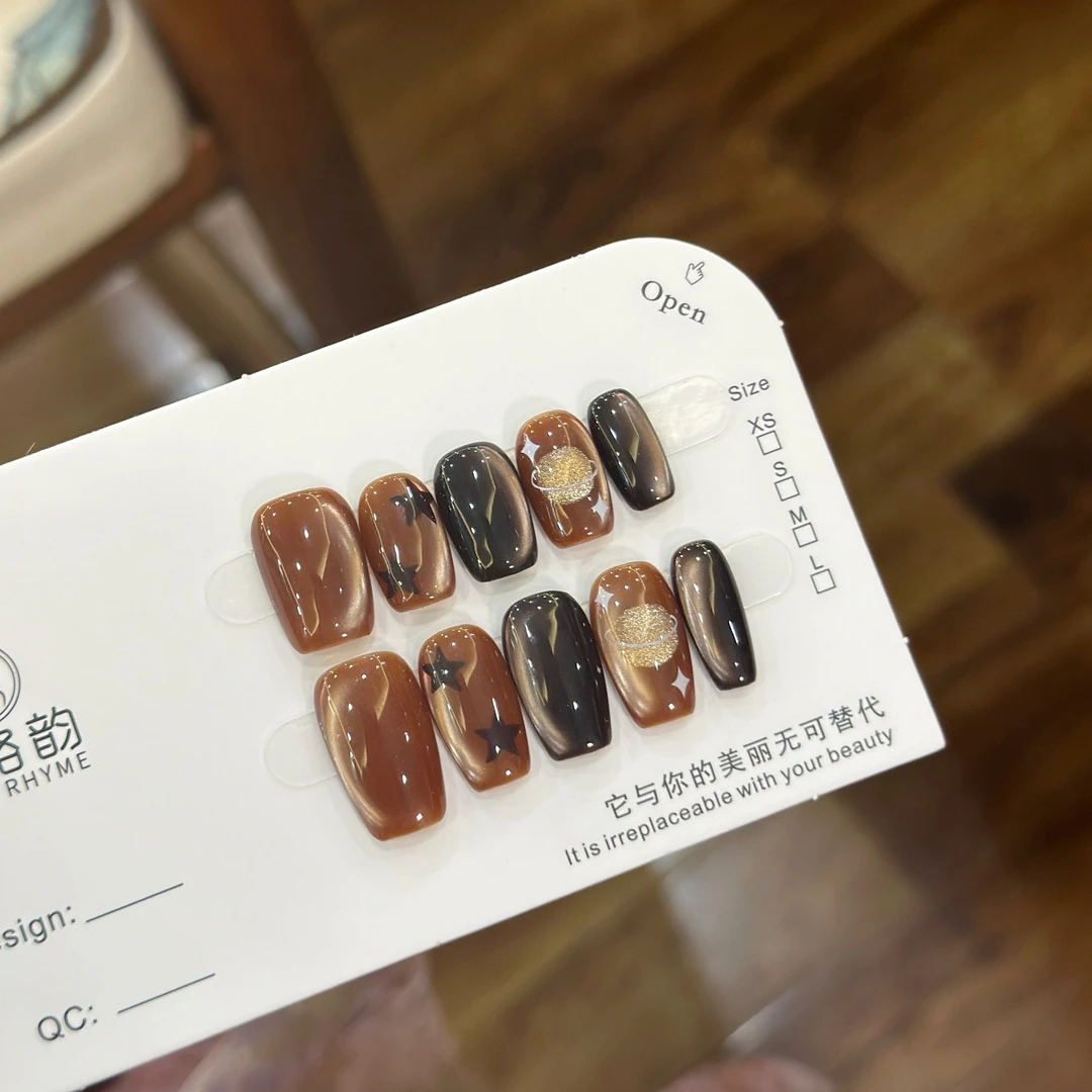 土星 手工定制穿戴甲美甲成品美甲贴片10片