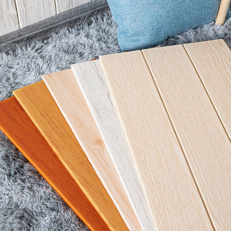 木纹3d立体墙贴自粘客厅背景墙装饰贴纸防撞泡沫墙裙防水防潮墙纸