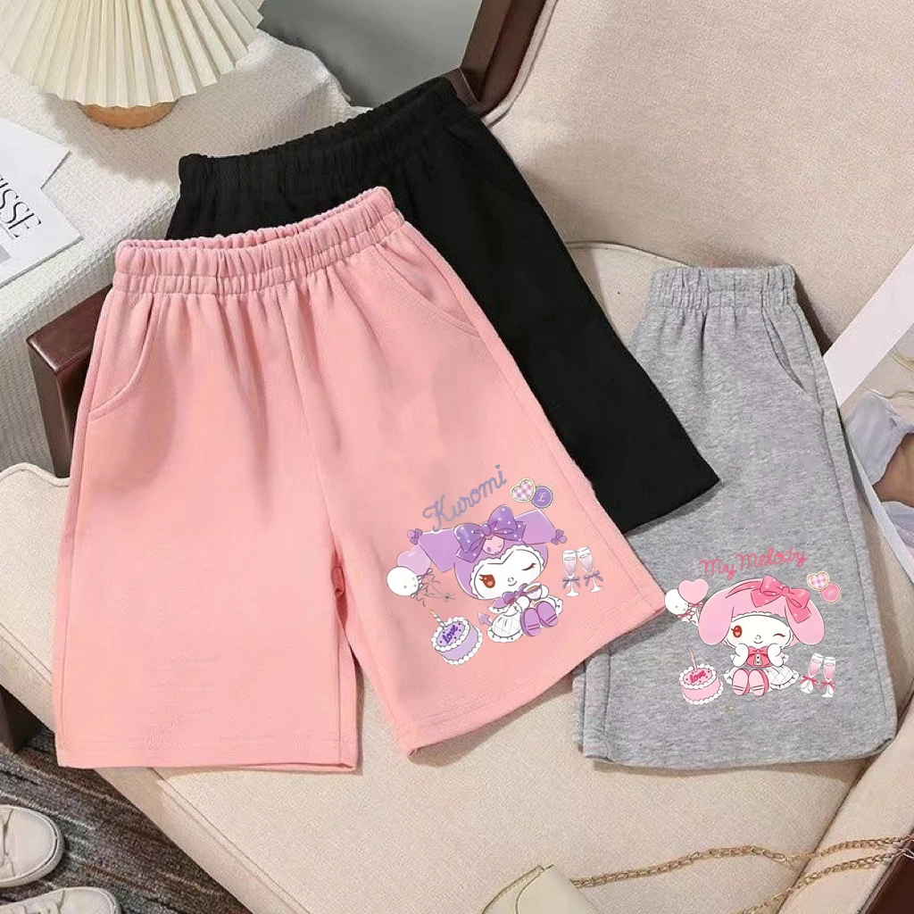 库洛米2024夏季新款女童短裤儿童外穿运动休闲五分裤薄款夏装短裤