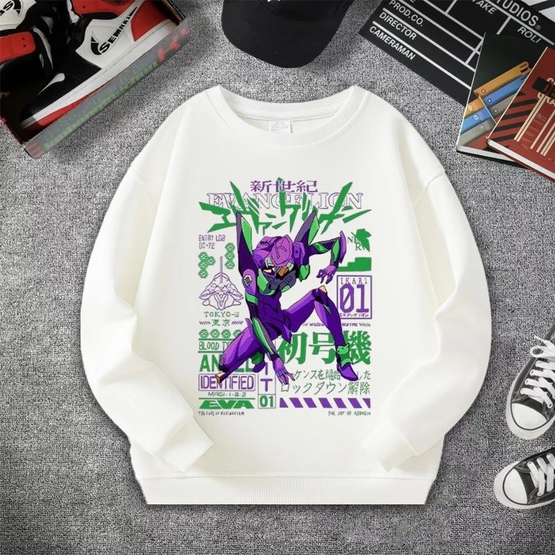 EVA联名卫衣中大童衣服新世纪福音战士动漫上衣初号机洋气男童潮1